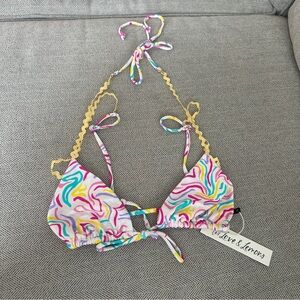 NWT For Love & Lemons Palmer & Noah Triangle Bikini Top Size Small